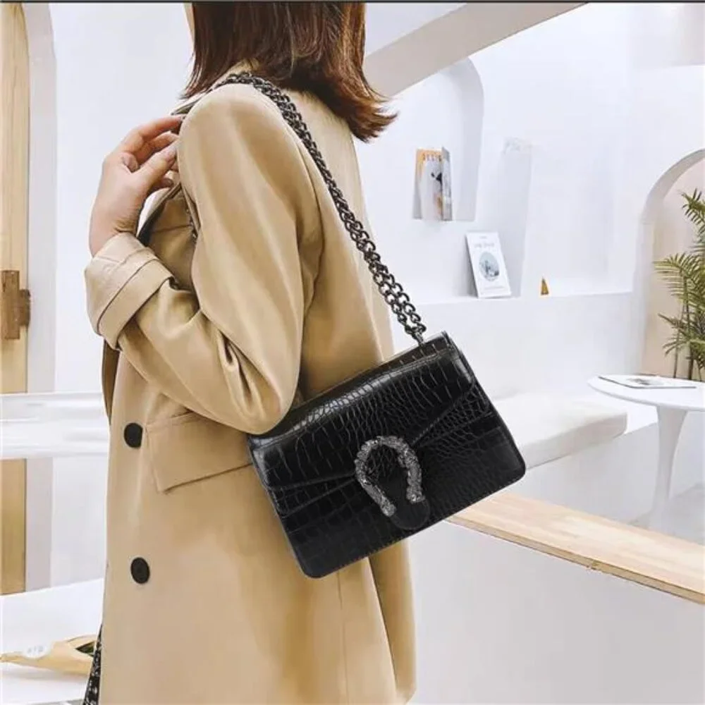 Bag Satchel Purse Snake Printed Handbag Shoulder Bag for Women - Leather